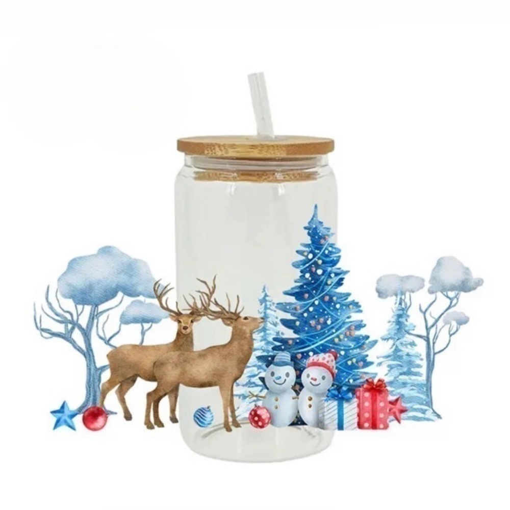 Christmas Holiday Frosted Tumbler